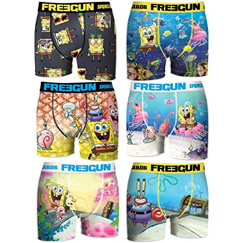 FREEGUN Pack 3 Calzoncillos Bob Esponja Sorpresa para Hombre