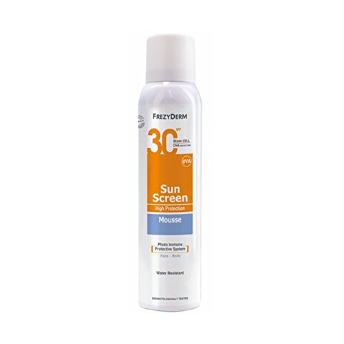 FREZYDERM Sun Screen SPF30 Mousse 200ml, Negro, Normal