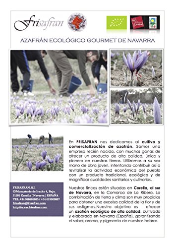 FRISAFRAN - Azafran español en hebra Ecologico / Bolsa Pkraft (1Gr)