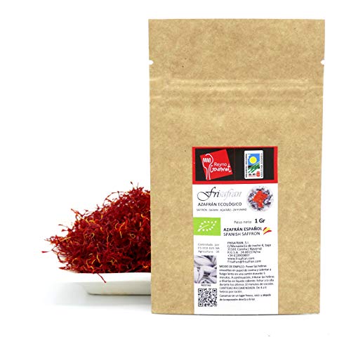 FRISAFRAN - Azafran español en hebra Ecologico / Bolsa Pkraft (1Gr)