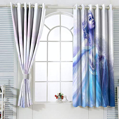 Frozen Elsa película Reducción de ruido cortinas tratamiento cortinas cortina cortina cortina cortina cortina para aislamiento térmico decoración W42 x L63