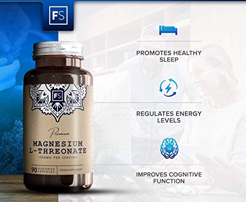 FS Treonato de Magnesio 1500mg por Porcion | 90 Capsulas Veganas de Magnesium Threonate | Suplementos Nootropicos | Magnesio Capsulas | Sin OGM y Sin Gluten
