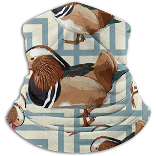 Fsrkje Tubo de polaina con cuello calefactor de microfibra, calentador de oreja Diadema cubierta de la cara Patrón imprimible Patos mandarín al azar