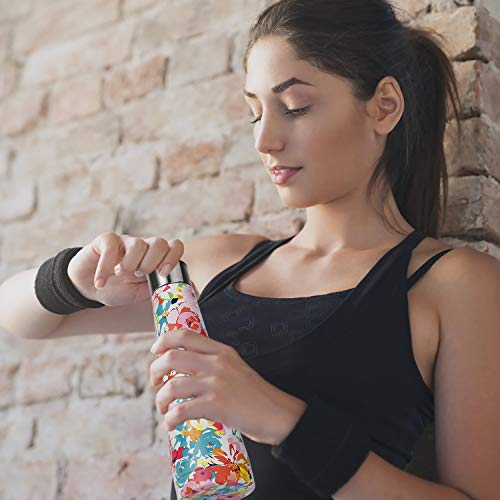 FT-SHOP Botella de Agua de Acero Inoxidable Aislamiento de Vacío de Doble Pared Botella de Agua a Prueba de Fugas Sin Bpa Reutilizable Botella Térmica para Correr Deporte Gimnasio Yoga Ciclismo 500ML