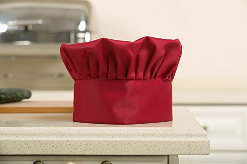 Fumee Kitchen Supply Gorra de chef ajustable, elástica, para niños y adolescentes rojo vino