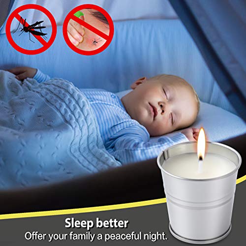 FUMUM Vela Citronela Exterior Interior,Soja Estable Repelente Barrera de Insectos Velas de citronela Antimosquitos para Dormitorio Restaurante Camping[hasta 17H,Cubo de Metal Seguro]-8 Piezas