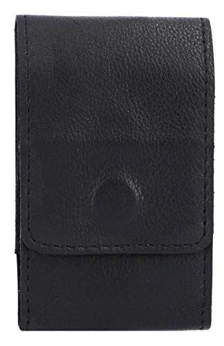 Funda de Cuero para Caja de Cigarrillos Gusti Cuero Studio Charly Estuche Case Cuero de Búfalo Negro 2T19-22-9