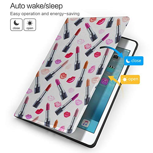 Funda para Ipad 2019 Ipad Air3 / 2017 Funda para Ipad Pro de 10,5 pulgadas / 2019 Ipad 7 ° Funda de 10,2 pulgadas Maquillaje Pintalabios Frotis y pincel La última funda para Ipad Auto Wake / sleep
