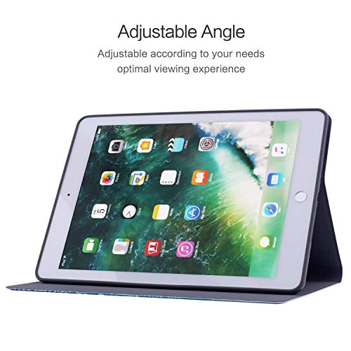 Funda para iPad (9,7 Pulgadas, 2018/2017 Modelo, 6ª / 5ª generación), Águila, Foto de un pájaro cazador volando en cielo abierto Majestuoso Animal,Slim PU Protectora Carcasa con con Auto-Sueño/Estela