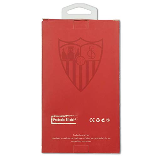 Funda para iPhone 6-6S Oficial del Sevilla FC Sevilla Trama Gris Fondo Negro para Proteger tu móvil. Carcasa para Apple de Silicona Flexible con Licencia Oficial del Sevilla FC.