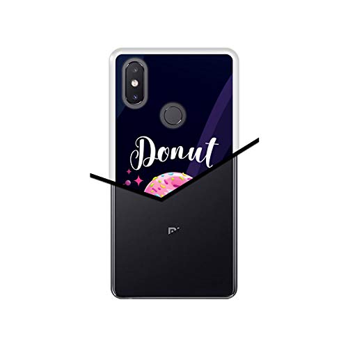 Funda Transparente para [ Xiaomi Mi 8 SE ] diseño [ Buñuelo Divertido - Donut Worry, be Happy ] Carcasa Silicona Flexible TPU