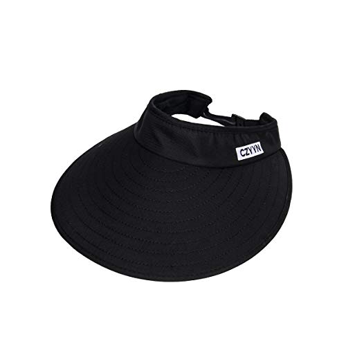 Funhoo Señoras Sombrero para el Sol Mujeres de ala Grande Visera Protectora Empaquetable de Viaje de Verano Pliegue Enrollable Gorra de Playa solares Ajustables con Diadema (Negro)