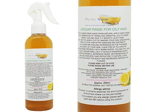 Funky Soap Vinagre Enjuague para Cabello Graso , 100% Natural y sin Productos Químicos, 250ml