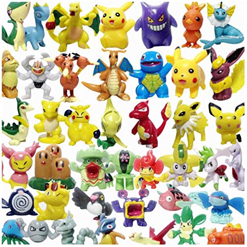 Funmo - 24 Piezas Pokemon Pikachu Monstruo, Pokemon Pikachu Monstruo Mini Figuras de plástico tamaño pequeño Regalo