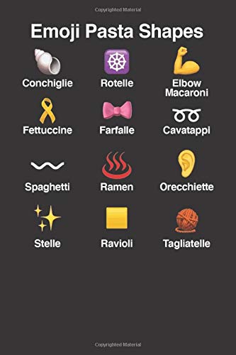 Funny Emoji Pasta Shapes 120 Page Notebook Lined Journal for Lovers of Pasta and Italian Food