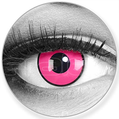 Funnylens - Lentes de contacto de color rosa y rosa (2 unidades, blandas sin graduación), incluye estuche de regalo