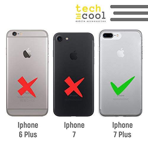 Funnytech® Funda Silicona para iPhone 7 Plus [Gel Silicona Flexible [Ultra Slim 1,5mm-Gran Resistencia] [Diseño Exclusivo, Impresión Alta Definición] [Let´s Rock and Roll Bandas Fondo Blanco]