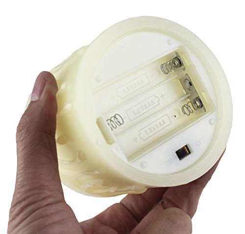 furein Velas LED DE Cera AUTÉNTICA, con Llama LED, Color Natural de la Cera, decoración hogar, Restaurante, Oficina, despacho, Ambiente romántico y cálido, sin Llama Real, Segura (7.5x10cm)