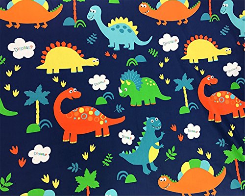 FUYA 160 cm x 100 cm x 2 piezas de tela de algodón con diseño de dinosaurios