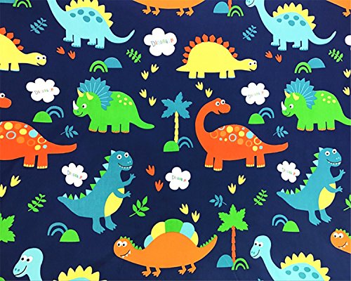 FUYA 160 cm x 100 cm x 2 piezas de tela de algodón con diseño de dinosaurios