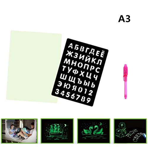 FuYouTa Tablero de Dibujo Ligero Tablero de Dibujo Luminoso Tablero de Escritura con el Juguete Educativo Magic Pen Dibuja con Light Fun y desarrolla Toy Magic Light Drawing