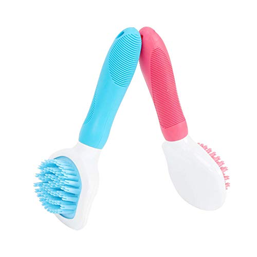 FZQ Cepillo de Masaje para Mascotas Material de TPE/PP Silicona y Mango Antideslizante Cepillo de Limpieza Se Siente cómodo sin daños en la Piel para Perros y Gatos Herramientas de peluquería,Blue,S