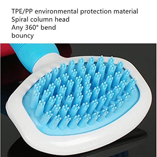 FZQ Cepillo de Masaje para Mascotas Material de TPE/PP Silicona y Mango Antideslizante Cepillo de Limpieza Se Siente cómodo sin daños en la Piel para Perros y Gatos Herramientas de peluquería,Blue,L