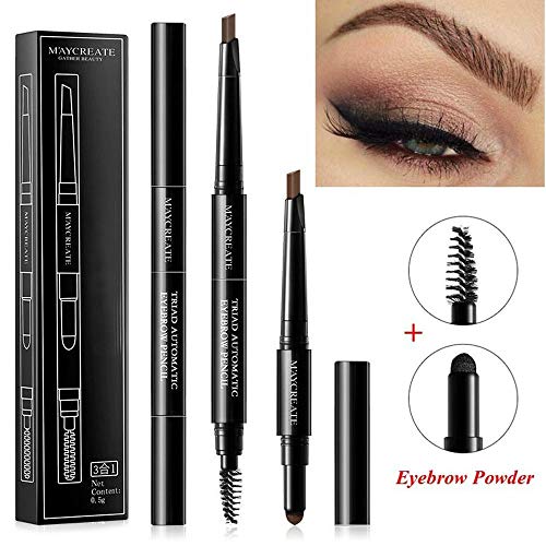 Gaddrt - Bolígrafo de Tatuaje para Cejas (3 en 1, Impermeable, Multifuncional, lápiz de Cejas automático + Polvo + Kit de Pigmento para Pincel), D