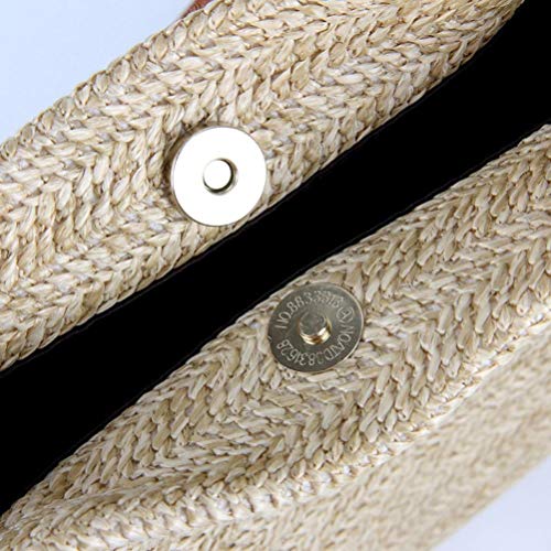 Gaddrt Moda Mujeres Bolsas de Paja Casual Bolso de Hombro Tejido Cubo Crossbody Bolsa Bolso de Mano, E