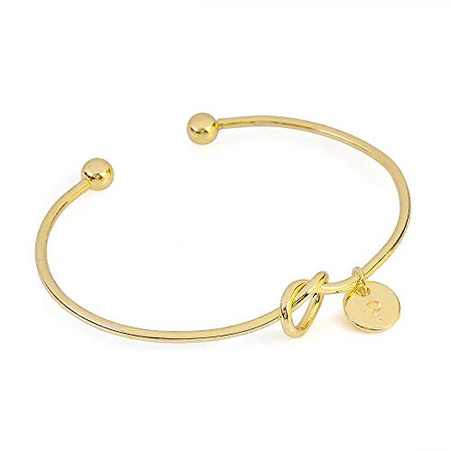 Gaddrt - Pulsera de Cuentas de 26 Letras para Mujer, Estilo Europeo con Forma de corazón, de Metal, Simple, Anudado, para Fiestas, Elegantes, Accesorios de joyería de Regalo, P