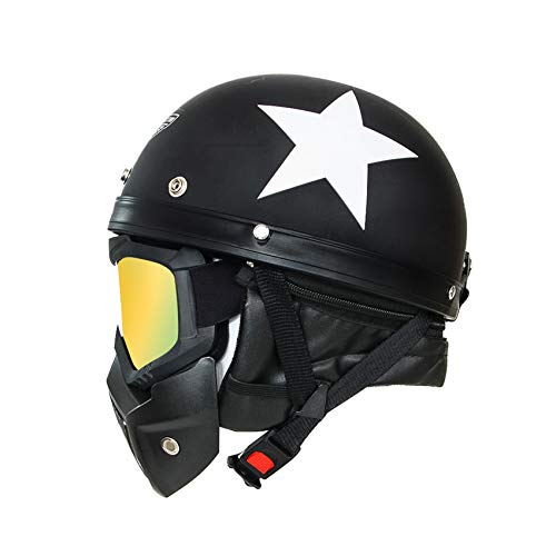 Gafas de moto con máscara desmontable, estilo Harley, protección acolchada, gafas de sol, gafas UV de moto, Unisex mujer, Mirror Lens