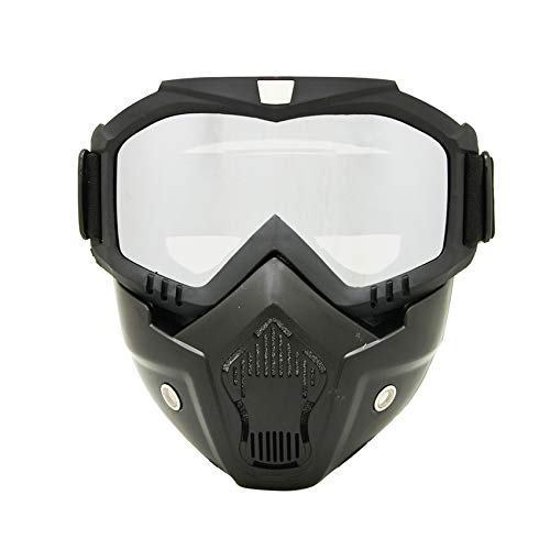 Gafas de moto con máscara desmontable, estilo Harley, protección acolchada, gafas de sol, gafas UV de moto, Unisex mujer, Mirror Lens