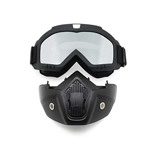 Gafas de moto con máscara desmontable, estilo Harley, protección acolchada, gafas de sol, gafas UV de moto, Unisex mujer, Mirror Lens