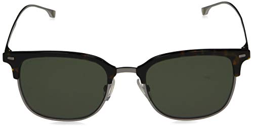 Gafas de sol para hombre Hugo Boss Dark Havana/Green Lens Browline, 53 mm