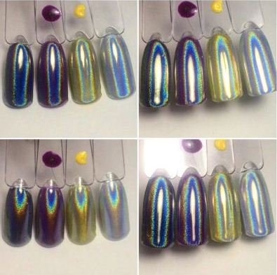 Galaxy Beauty - Polvo holográfico para uñas de arcoíris, 1 g, con efecto láser, color plateado y cromado