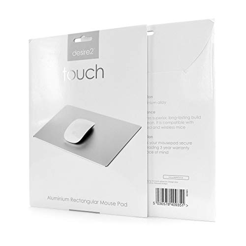 Gaming Mouse Pad Mat with Non Slip Rubber Base & Frosted Surface For Apple Macbook iMac Computer and Laptops - Aluminium Silver