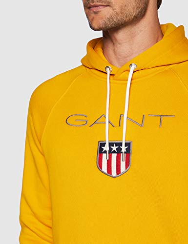 GANT Shield Hoodie Sudadera con Capucha, Ivy Gold, M para Hombre