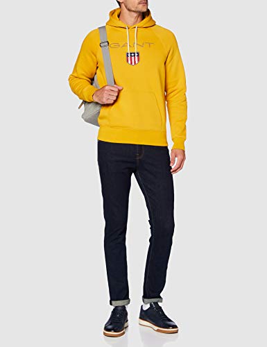 GANT Shield Hoodie Sudadera con Capucha, Ivy Gold, M para Hombre