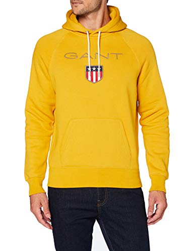 GANT Shield Hoodie Sudadera con Capucha, Ivy Gold, M para Hombre