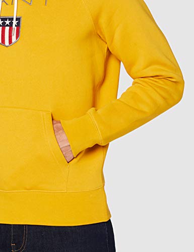 GANT Shield Hoodie Sudadera con Capucha, Ivy Gold, M para Hombre