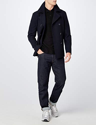 GANT Solid Pique SS Rugger, Polo para Hombre, Negro (Black), 46 (Talla del Fabricante: S)