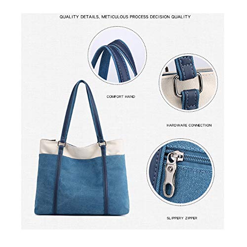 GAOHONGMEI Bolso de lona Bolso de hombro para mujer, estilo vintage Hobo Top Handle Compras Crossbody Bolso Casual Playa Multifunción Bolsas para señoras Mujer-03#