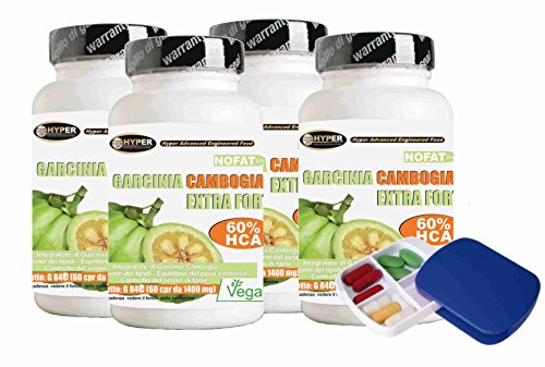 Garcinia Cambogia Extra Fuerte Quemador de Grasa Promueve la Pérdida de Peso Píldoras Gratis Titular 4 BOX X 60 tabletas 1000 mg Quema de Grasa Anti Hambre Reduce el Apetito Ayuda a Drenar