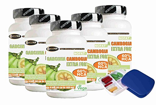 Garcinia Cambogia Extra Fuerte Quemador de Grasa Promueve la Pérdida de Peso Píldoras Gratis Titular 5 BOX X 60 tabletas 1000 mg Quema de Grasa Anti Hambre Reduce el Apetito Ayuda a Drenar