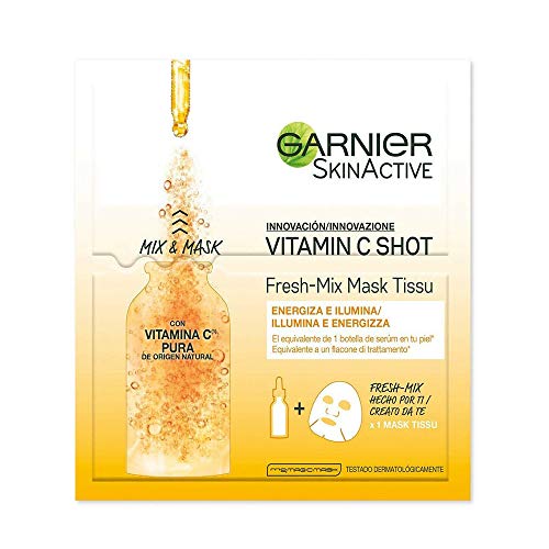 Garnier Skin Active Fresh Mix Mask Tissu - Mascarilla Hidratante con Vitamina C