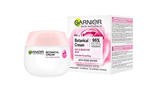 Garnier, Skin Naturals, crema botánica con agua de rosas para piel seca y sensible, 50ml