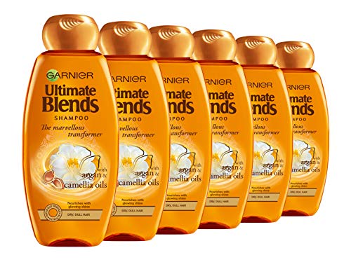 Garnier Ultimate Blends Champú | Maravilloso transformador con aceite de argán marroquí y aceite de camelia para cabello brillante y nutrido | 150 ml
