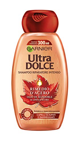 Garnier Ultra Dolce Champú, aceite de almendras y jarabe de arce, 3 x paquete de 2