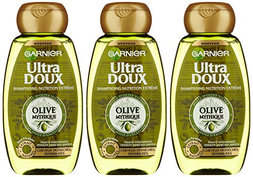 Garnier - Ultra Soft mítico Oliva - Champú cabello dañado - juego de 3