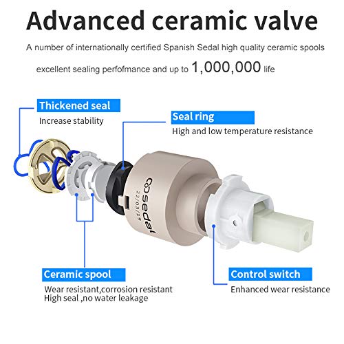 GAVAER Grifo de Cocina, Doble Función Extraible Rociador Grifo Cocina, Regulación de Agua Fría y Caliente, Válvula de Cerámica, Acabado Cromado, Anticorrosión Anti-óxido.